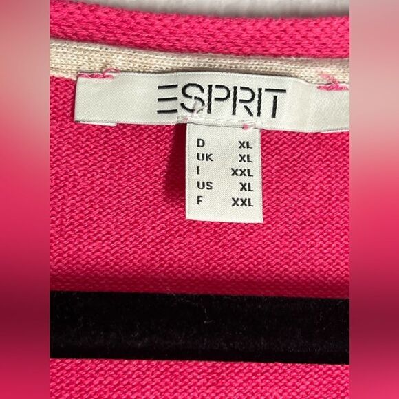 Esprit Coral Vneck Knit Sweater Cotton Blend Size XL - Picture 2 of 10